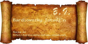 Bardiovszky István névjegykártya